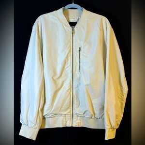 H&M White XL Bomber Jacket Zip